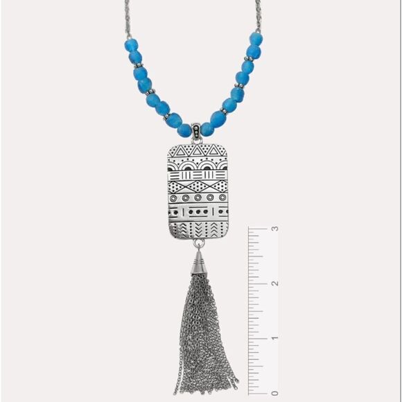 Brighton Africa Stories Etched Beaded Necklace NWT - Picture 8 of 11